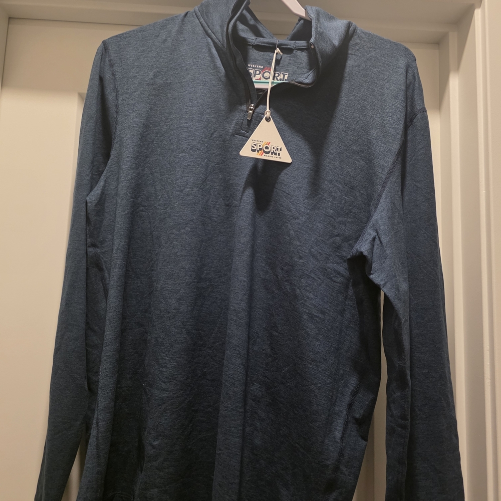 Brand NWT  Marine Layer 1/4 Zip Deep Denim